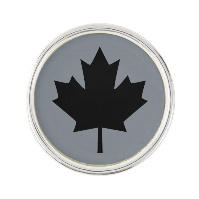 Canadian Black Maple Leaf Graphic Pin (Front)