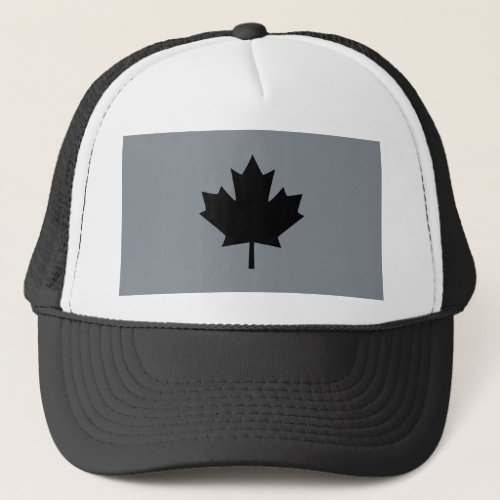 Canadian Black Maple Leaf Graphic Trucker Hat