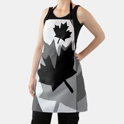 Canadian Black Maple Leaf Layered Style CANADA Apron