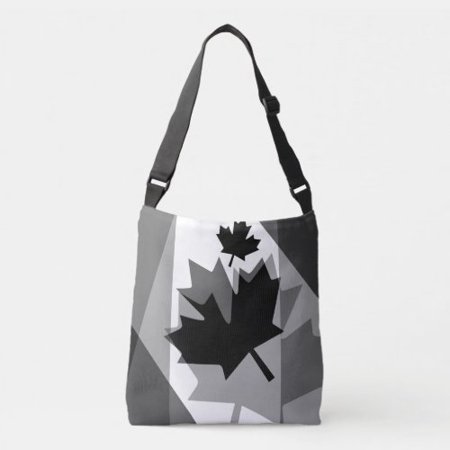 Canadian Black Maple Leaf Layered Style CANADA Crossbody Bag