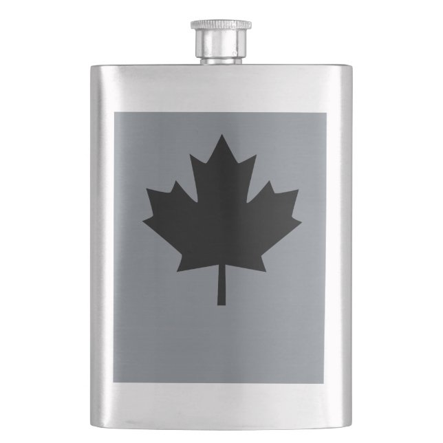 Canadian Black Maple Leaf Style Flask (Front)