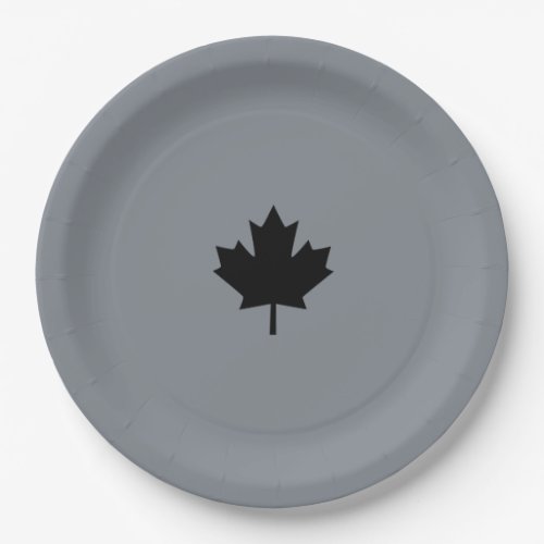 Canadian Black Maple Leaf Style Paper Plates