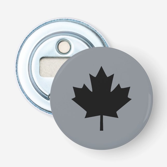 Canadian Black Maple Leaf Symbol Bottle Opener (Front)