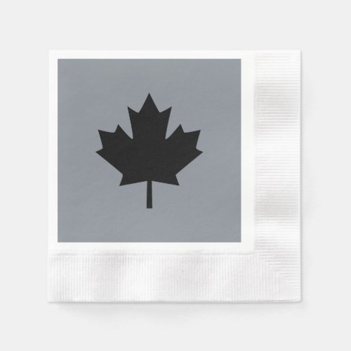 Canadian Black Maple Leaf Symbol Napkins