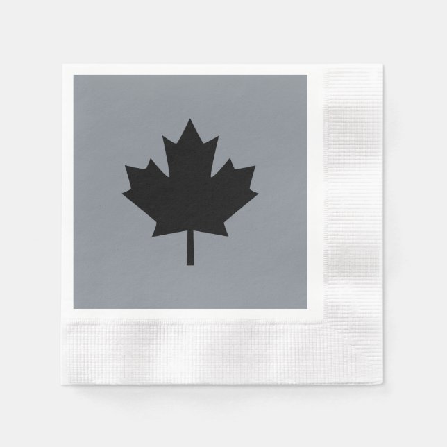 Canadian Black Maple Leaf Symbol Napkins (Front)