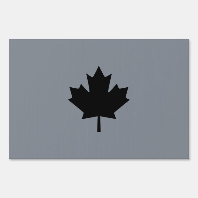 Canadian Black Maple Leaf Symbol Sign (Front)