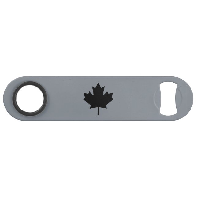 Canadian Black Maple Leaf Symbol Speed Bottle Opener (Front (Horizontal))