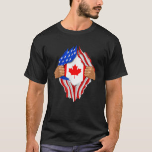 Canadian Blood Inside Me Canada Flag Gift T-Shirt