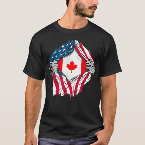 Canadian Blood Inside Me  Canada Flag  T_Shirt