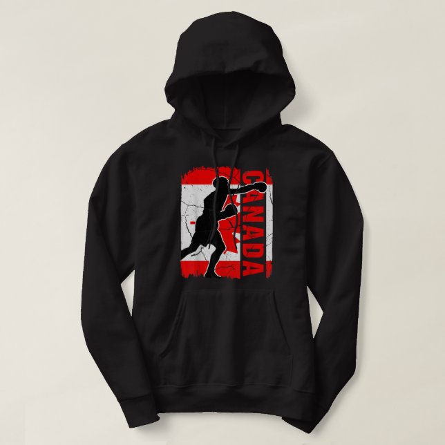 Canadian Boxing Team Canada Flag Boxing Gloves Hoodie (Design Front)