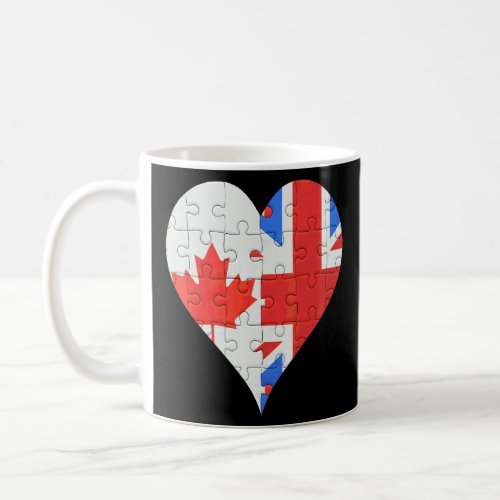 Canadian British Flag Heart  Coffee Mug