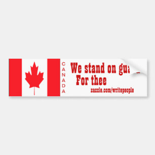 canadian bumper stickerswe stand on guard bumper sticker
