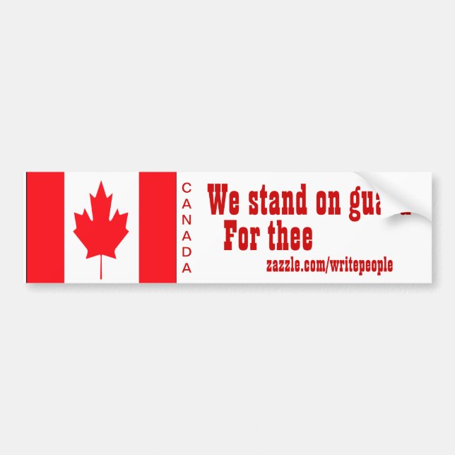 canadian bumper stickerswe stand on guard sticker (Front)