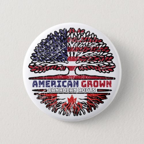 Canadian Canada US American USA United States Tree Button