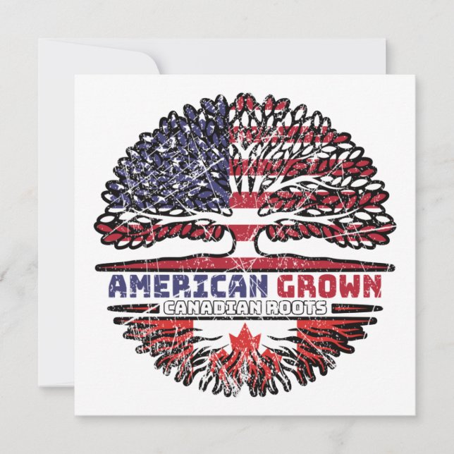 Canadian Canada US American USA United States Tree Card (Front)