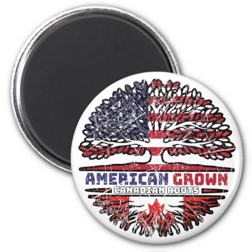 Canadian Canada US American USA United States Tree Magnet