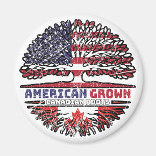 Canadian Canada US American USA United States Tree Magnet