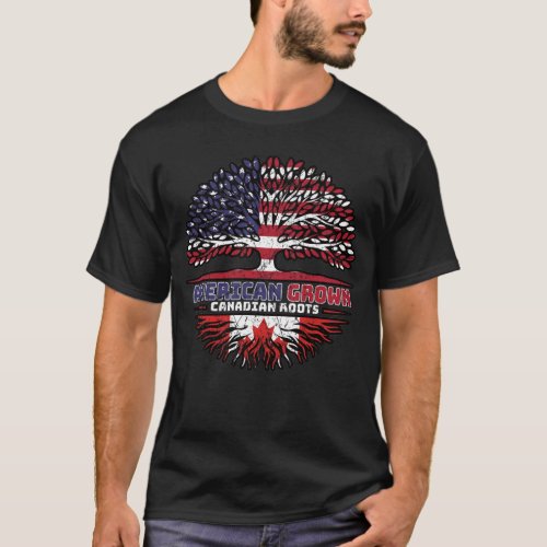 Canadian Canada US American USA United States Tree T_Shirt