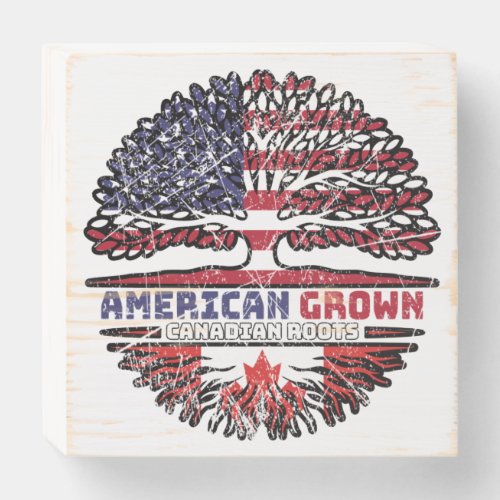 Canadian Canada US American USA United States Tree Wooden Box Sign