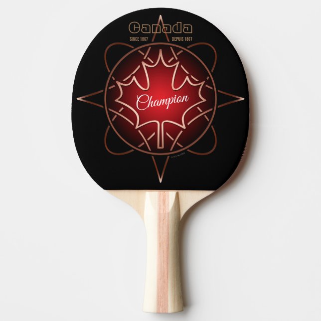 Canadian Champion Ping Pong Paddle (Front)
