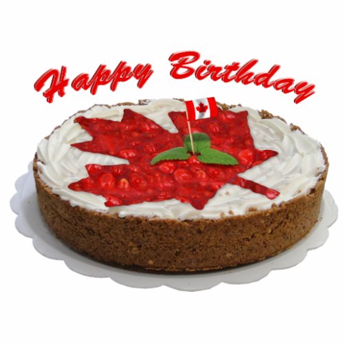 Canadian Cherry Maple Leaf Cake Statuette