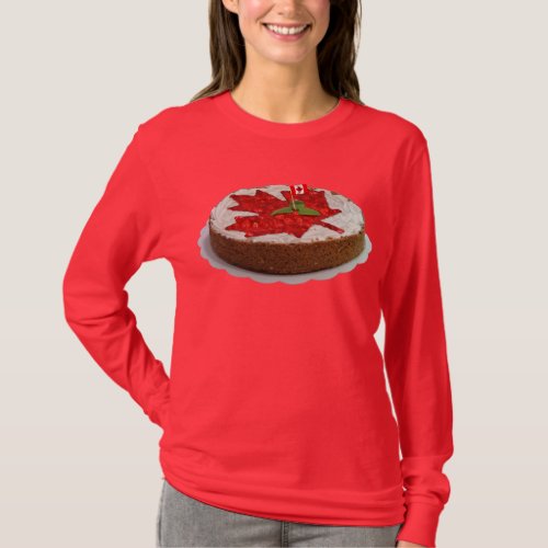 Canadian Cherry Maple Leaf Cake T_Shirt