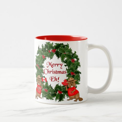 Canadian Christmas Eh Two_Tone Coffee Mug