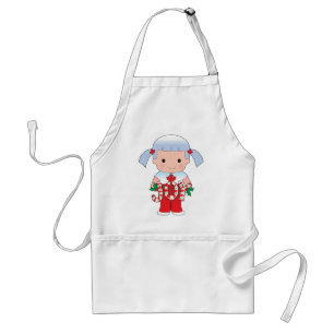 Canadian Christmas Girl Adult Apron