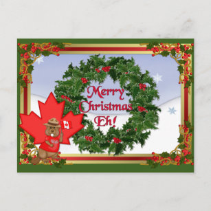 Canadian Christmas Holiday Postcard