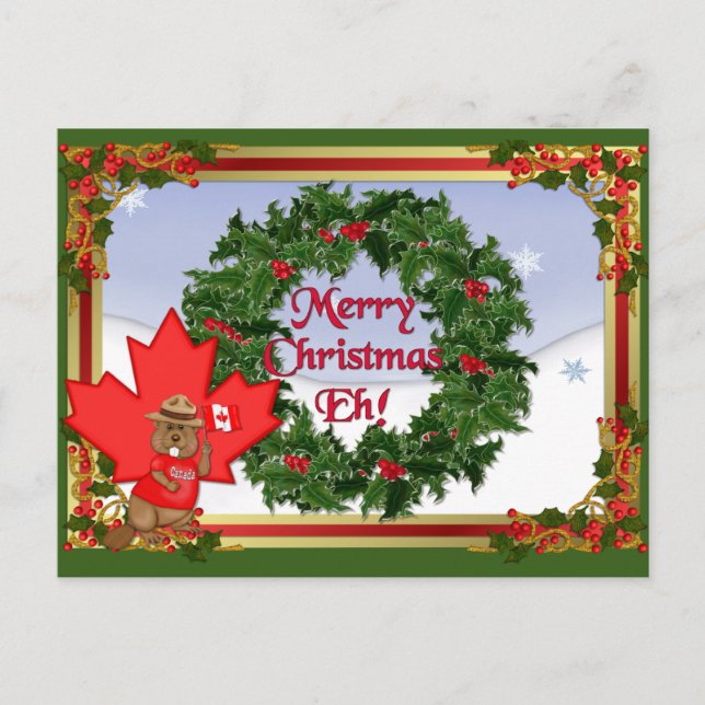 Canadian Christmas Holiday Postcard (Front)
