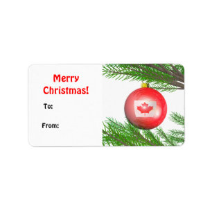 Canadian Christmas Tree Decoration Gift Tag