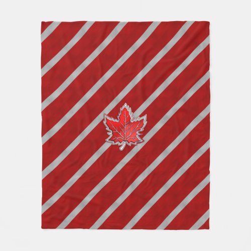 Canadian Chrome Maple Leaf on Carbon Fiber Styles Fleece Blanket