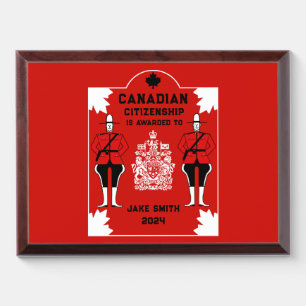 Canadian Citizenship Celebration Gift Award Plaque