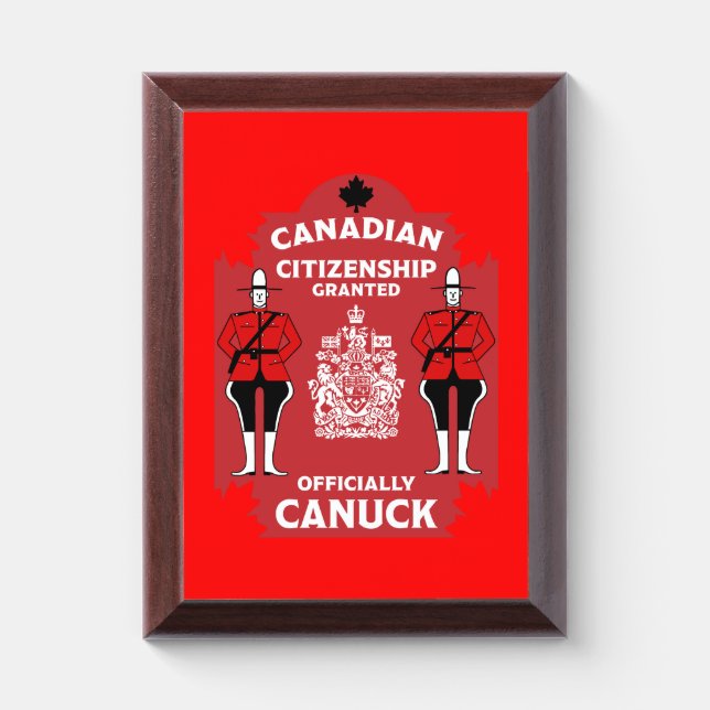 Canadian Citizenship Celebration Gift Award Plaque (Vertical)