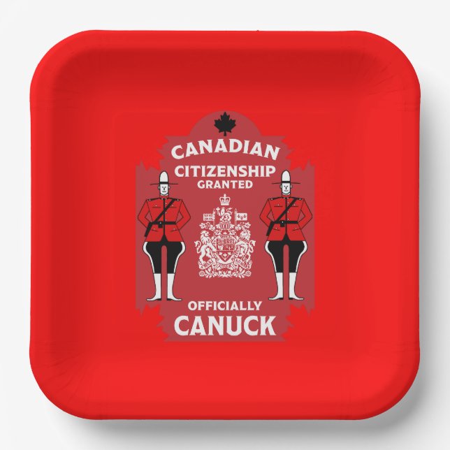 Canadian Citizenship Celebration Gift Paper Plates (Front)