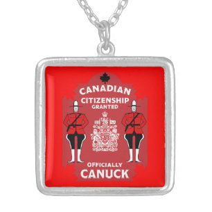 Canadian Citizenship Celebration Gift Silver Plated Necklace