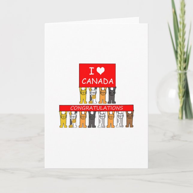 Canadian Citizenship Congratulations Cute Cats. Card (Front)