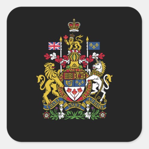 Canadian Coat of Arms Canada Square Sticker