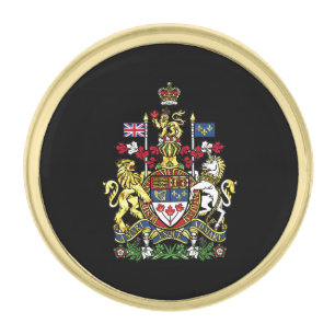 Canadian Coat of Arms Gold Finish Lapel Pin
