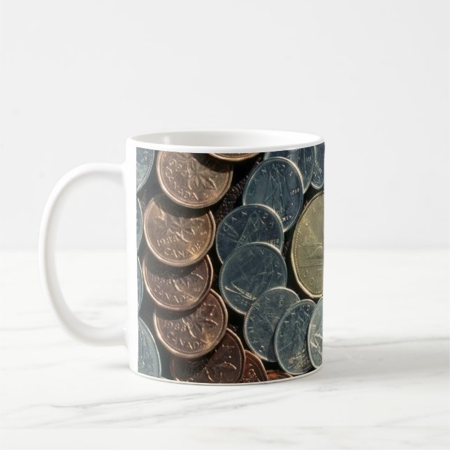 Canadian coins coffee mug (Left)
