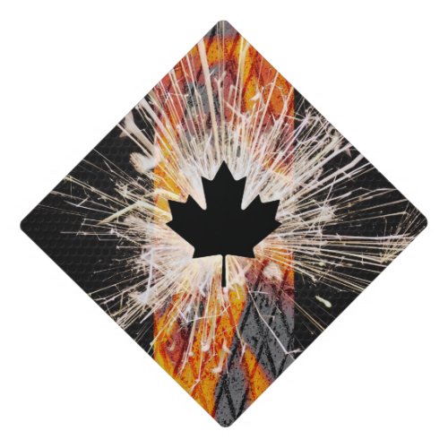 Canadian Construction Flag Graduation Cap Topper