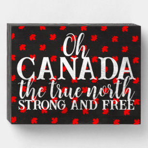 Canadian Cottage Maple Leaf Wooden Box Sign