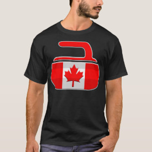 Canadian Curling Flag Canada Curling Stone Art T-Shirt