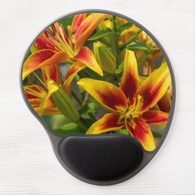 Canadian Daylily, Orange Flower Photography Print Gel Mouse Pad (Front)