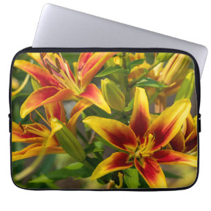 Canadian Daylily, Orange Flower Photography Print Laptop Sleeve