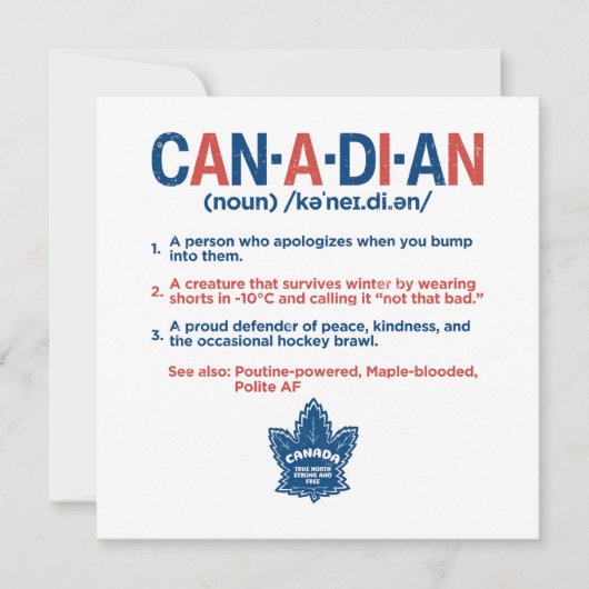 Canadian Definition  (Front)