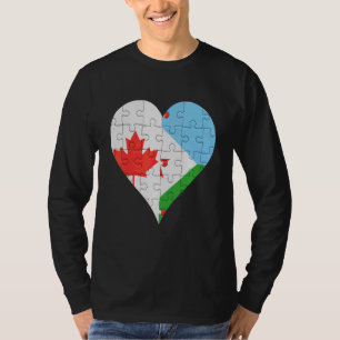 Canadian Djiboutian Flag Heart T-Shirt