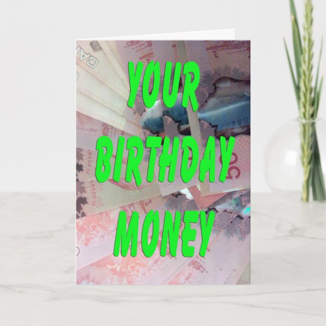 Canadian Dollars Birthday Money Card (Front)