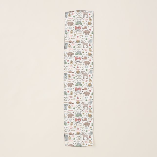 Canadian Doodles Chiffon Scarf (Front)