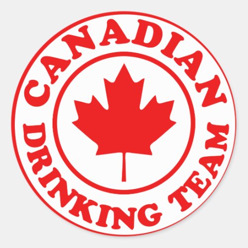 Canadian Drinking Team Classic Round Sticker